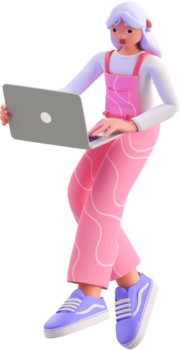 Personaje 3D con laptop