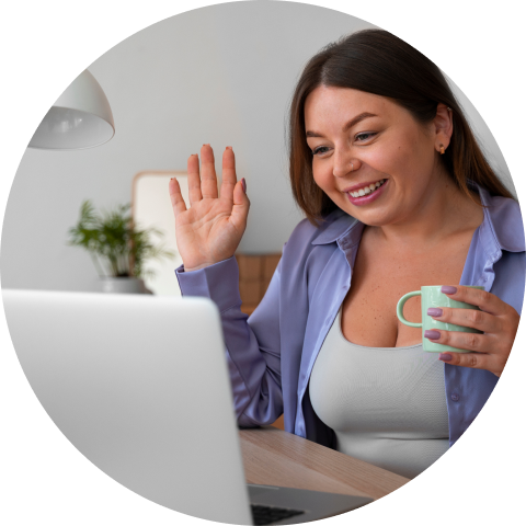 Mujer en videollamada